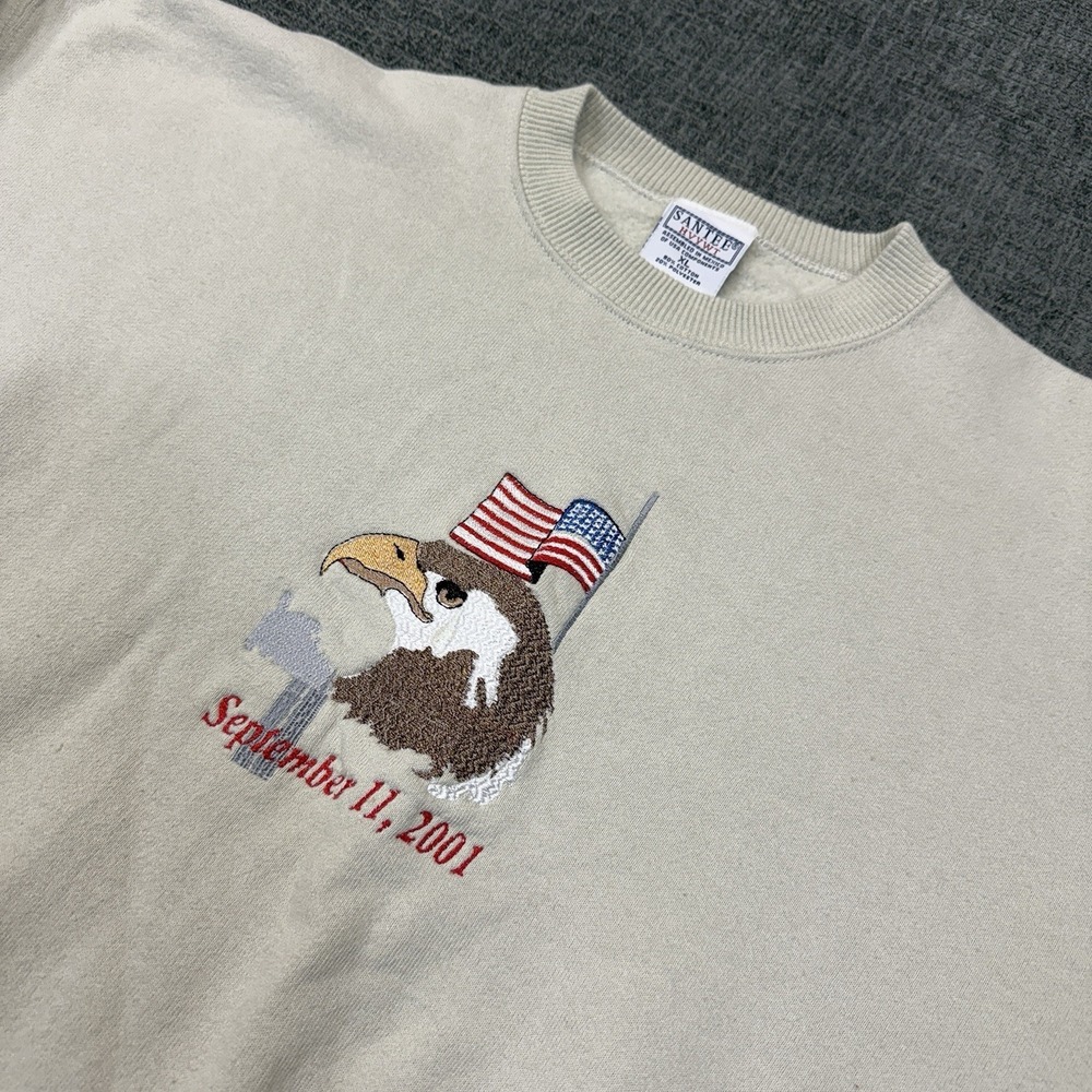 Vintage 2001 September 11 Patriotic Eagle Crewneck Sweatshirt  9/11 USA Mens XL